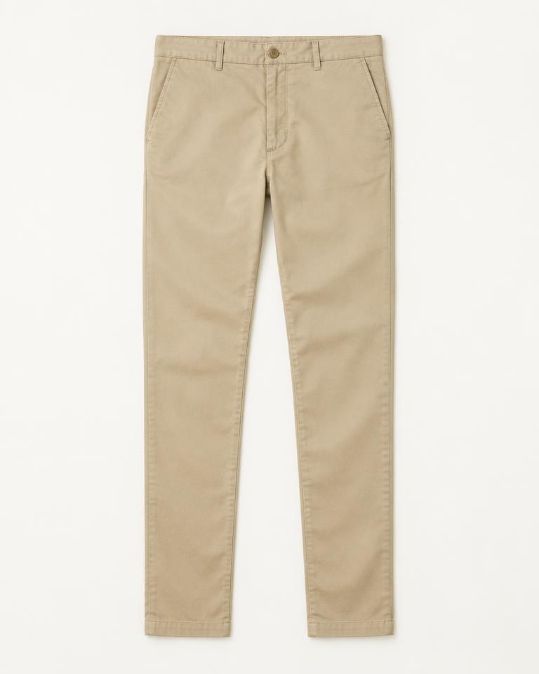 Beige Cotton Trousers in Beige